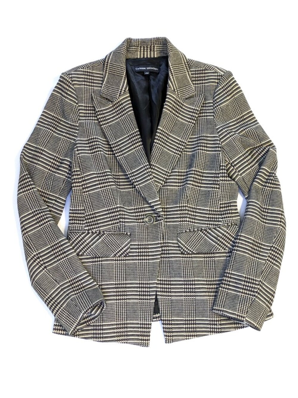 Catherine Malandrino Houndstooth Blazer - Women's 8 - Plaid Pattern with Button